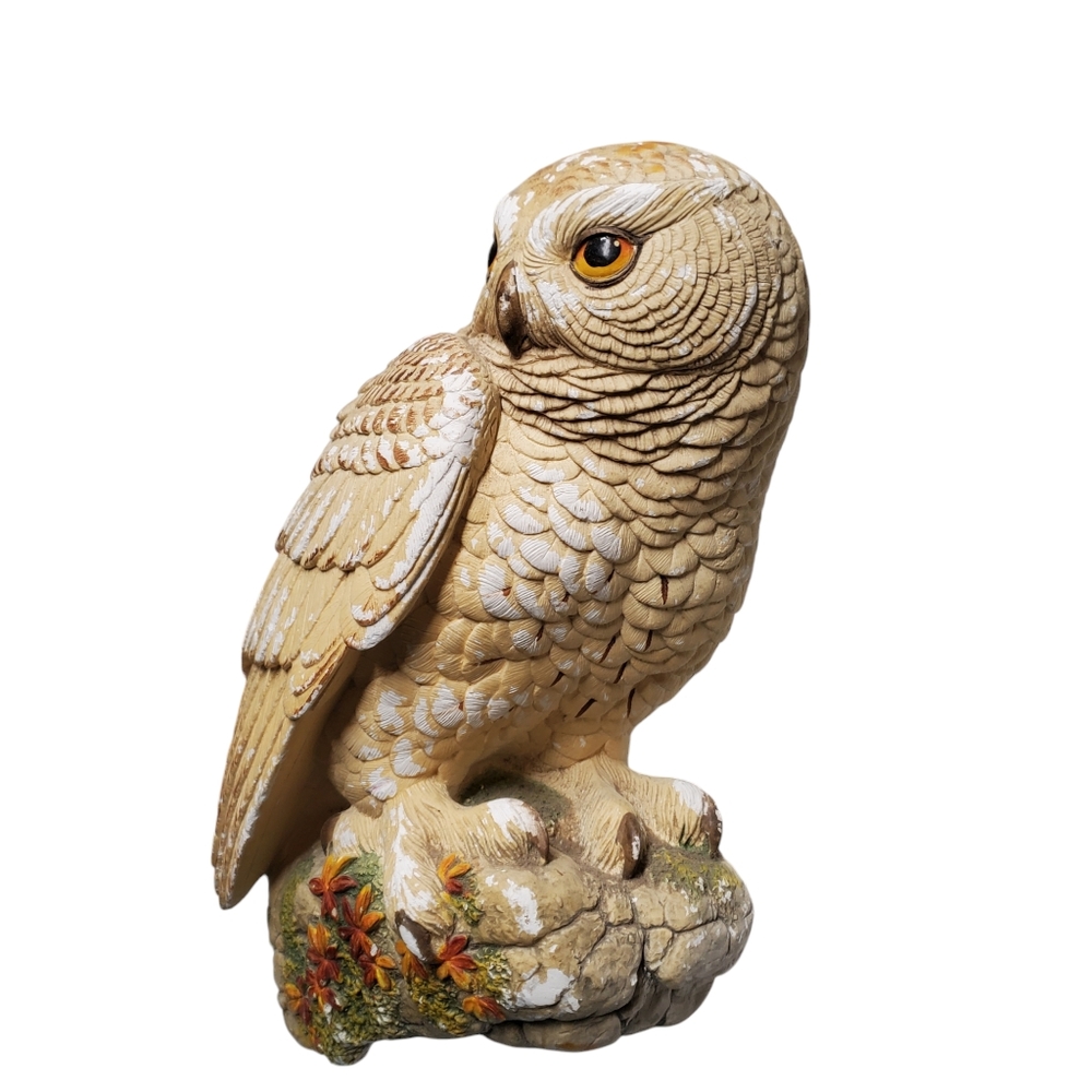 Vintage Chalkware Snowy Owl Wall Hanging‎ Legend Products 1982 Made in England
